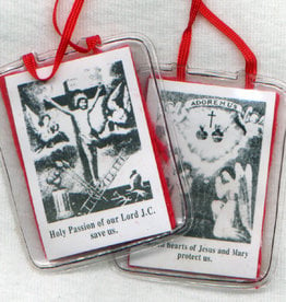 Religious Art Inc 2" Red Scapular of the Passion with Pamphlet