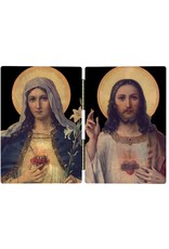 Antique Sacred & Immaculate Hearts Diptych