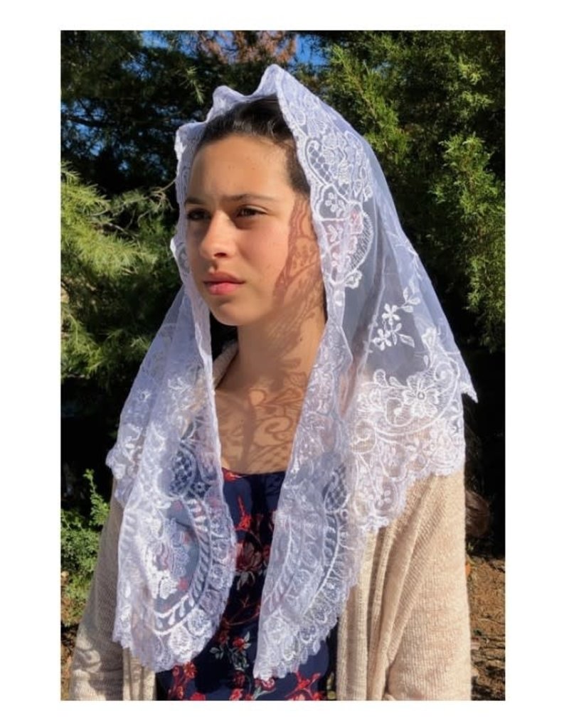 Oremus Mercy St. Catalina Thomas Veil- White
