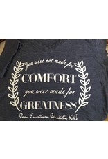 QOA Catholic Made For Greatness T-Shirt, Short Sleeve, Heather Blue