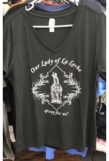 QOA Catholic Our Lady of La Leche Shirt, Dark Grey