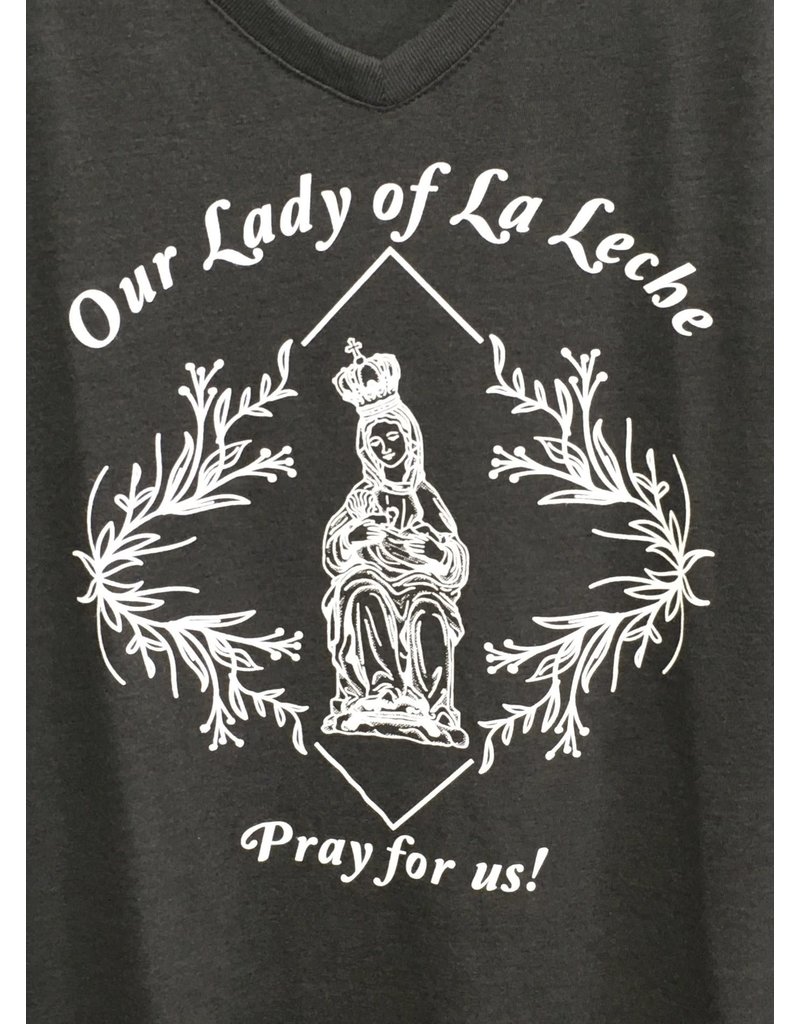 QOA Catholic Our Lady of La Leche Shirt, Dark Grey