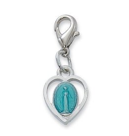 Enameled Miraculous Medal Clip on Charm