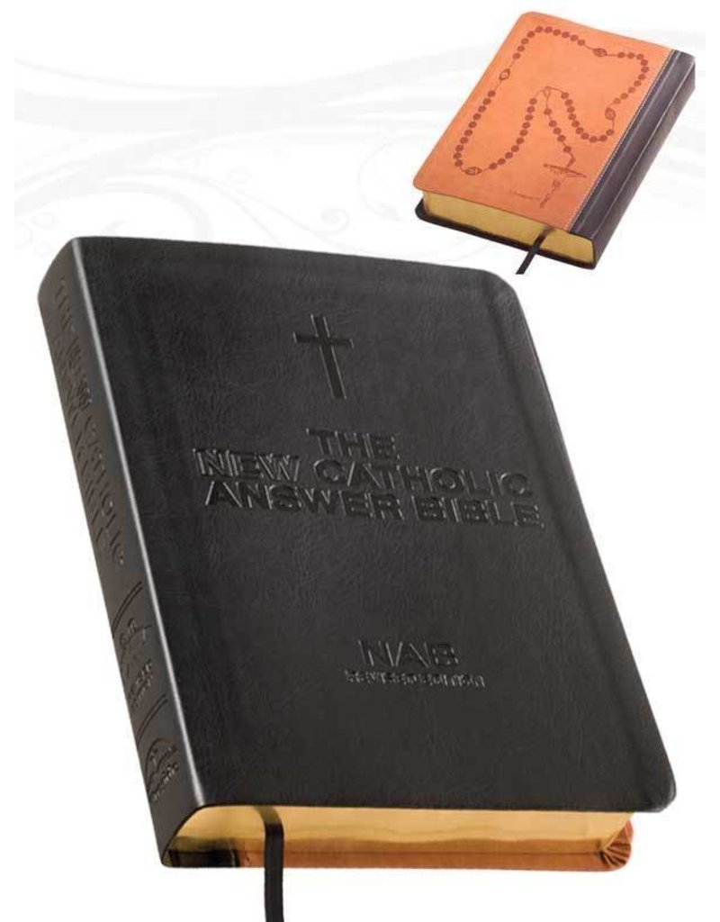 Fireside Catholic Publishing NABRE New Catholic Answer Bible Librosario Edition-Black/Tan Imitation Leather