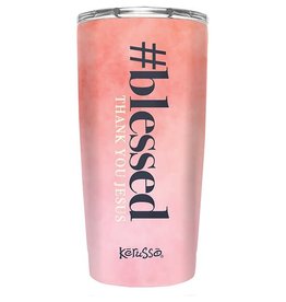 Kerusso Blessed Thank You Jesus, Stainless Steel Mug, Pink, 20 oz