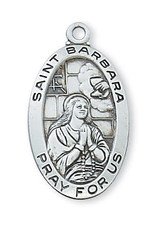 McVan Sterling Silver St. Barbara Medal on 18" Chain