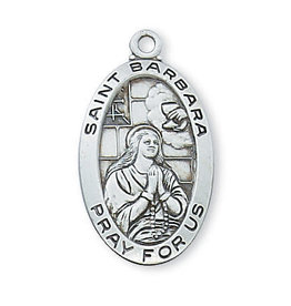 McVan St Barbara Sterling Silver Medal on 18" Chain