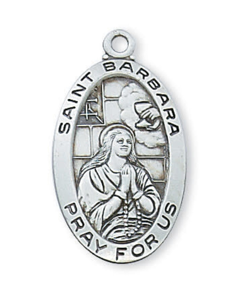 McVan Sterling Silver St. Barbara Medal on 18" Chain