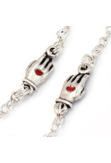 Ghirelli Saint Pio of Pietrelcina Rosary in Antique Silver with Red Beads