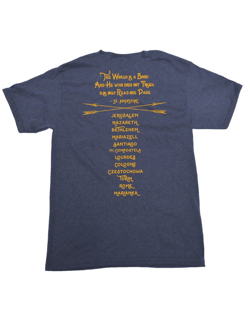 Nelson Fine Art and Gifts St. James Pilgrimage Outfitters Heather Navy T-Shirt Large