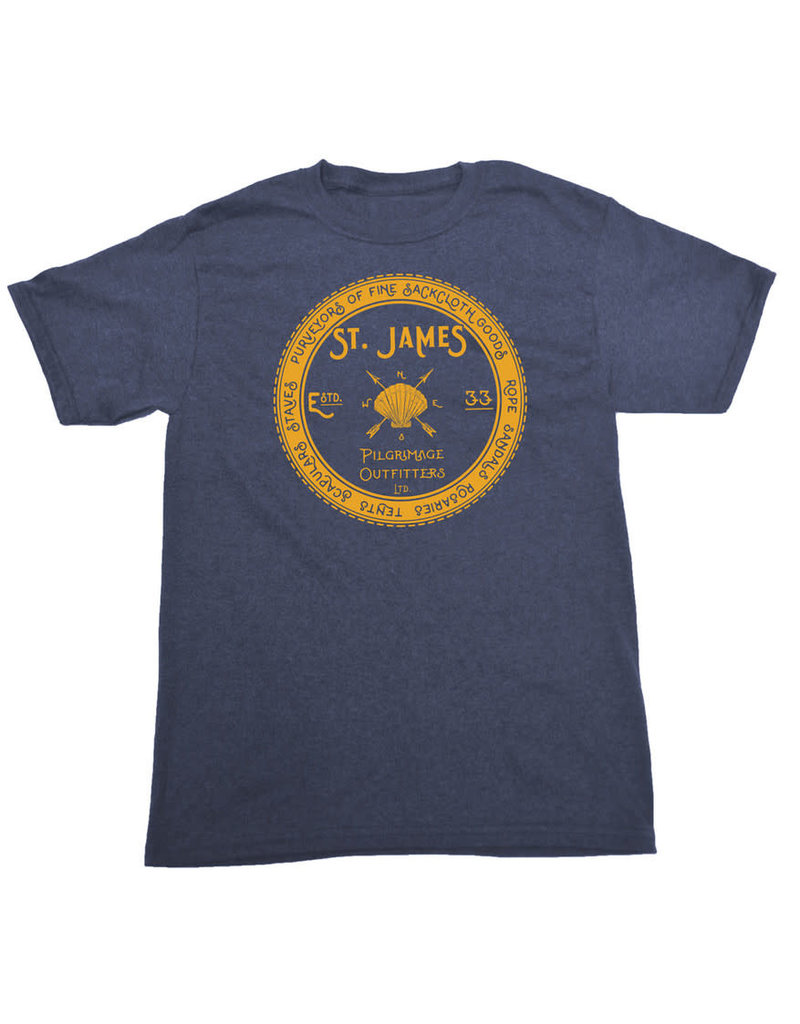 Nelson Fine Art and Gifts St. James Pilgrimage Outfitters Heather Navy T-Shirt Large