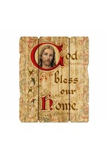 God Bless Our Home 11 1/4X14" Vintage Plaque With Hanger