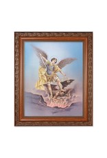 WJ Hirten 10" x 12" Ornate Wood Frame with an 8" x 10" Saint Michael Print