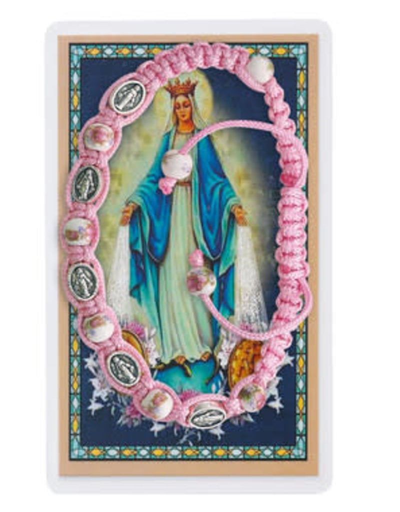 McVan Pink Corded Miraculous Bracelet and Card