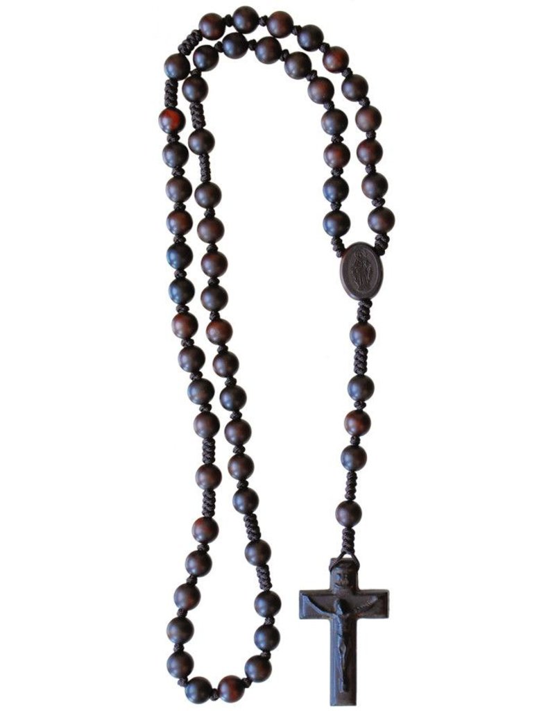 Sine Cera Dark Jujube Wood Rosary (8mm)