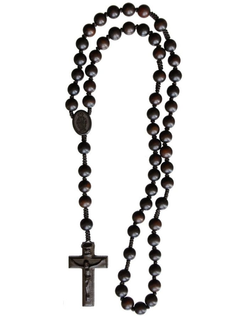 Sine Cera Dark Jujube Wood Rosary (10mm)