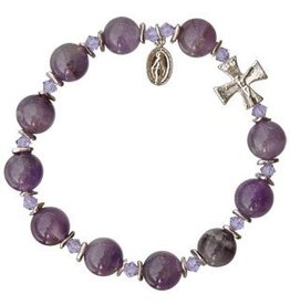 Sine Cera Amethyst Rosary Bracelet (10mm)