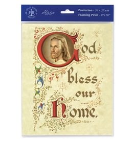 WJ Hirten 8" x 10" God Bless Our Home Print