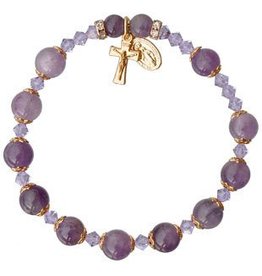 Sine Cera Amethyst Rosary Bracelet (8mm)