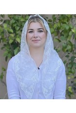 Oremus Mercy St. Teresa of Avila Chapel Veil  WHITE     (52" x 20")