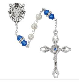 McVan 6MM Pearl Dark Blue Rosary
