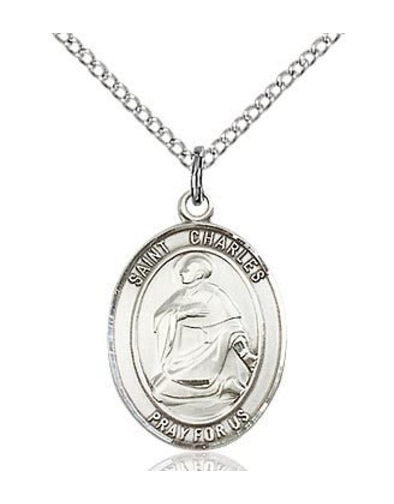 Bliss Manufacturing Sterling Silver St. Charles Borromeo Medal With 20" Chain