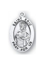 HMH Religious Sterling Silver St. Eric Medal With 20" Chain Necklace