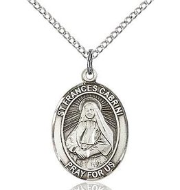 Bliss Manufacturing Sterling Silver St. Francis Cabrini Medal With 16" Chain Necklace