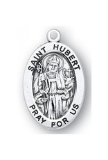 HMH Religious Sterling Silver St. Hubert Medal With 20" Chain Necklace, Patron of Hunters