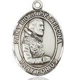 Bliss Manufacturing Sterling Silver St. Pio of Pietrelcina Medal With 20" Chain