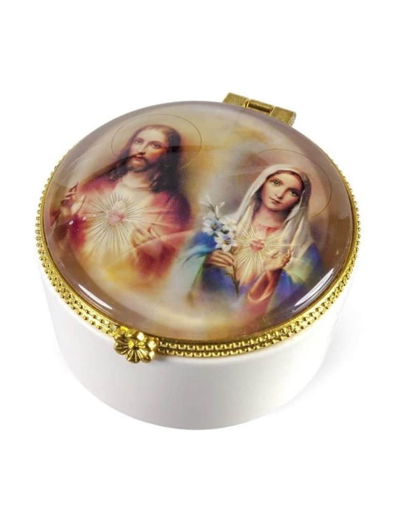WJ Hirten Porcelain Rosary and Keepsake Box with Sacred Heart