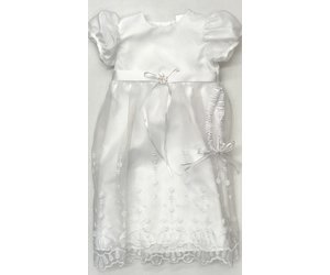 Haddad Brothers Baptism Dress Shantung Long [1365] 9-12 Months