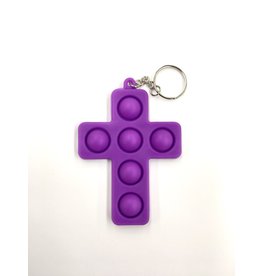 The Other Mother Teresa Cross Pop It Keychain,  Purple