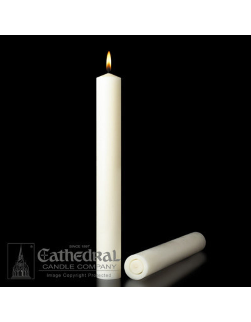 Cathedral Candle Co. 1 1/2" x 12" 51% Beeswax Candle (All Purpose End, Box of 12)