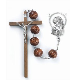 WJ Hirten Wall Rosary - Carved Wood