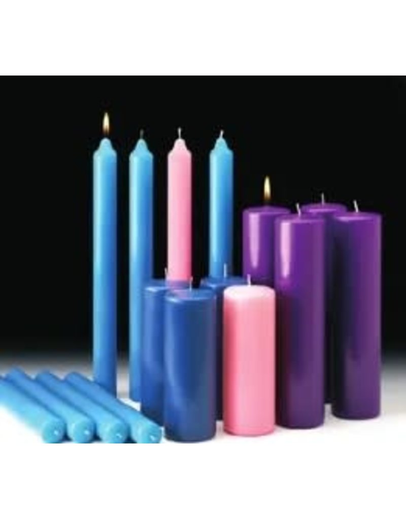 Cathedral Candle Co. 1 1/2" x 16" 51% Beeswax Advent Candles 3 Purple and 1 Rose