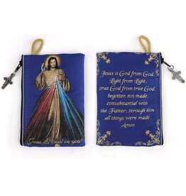 Logos Trading Post Divine Mercy and Jesus is God Woven Tapestry Rosary Pouch