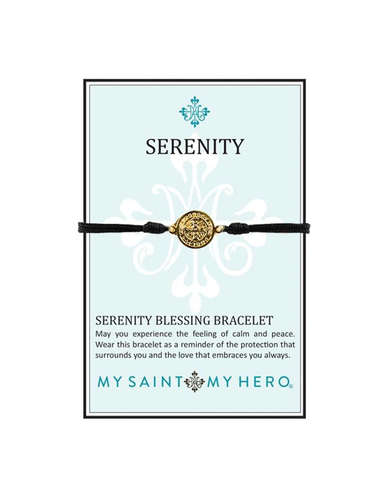 My Saint My Hero Serenity Blessing Bracelet - Gold Medal - Black