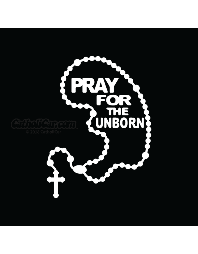 CatholiCar "Pray for the Unborn" Baby Shaped Rosary Decal