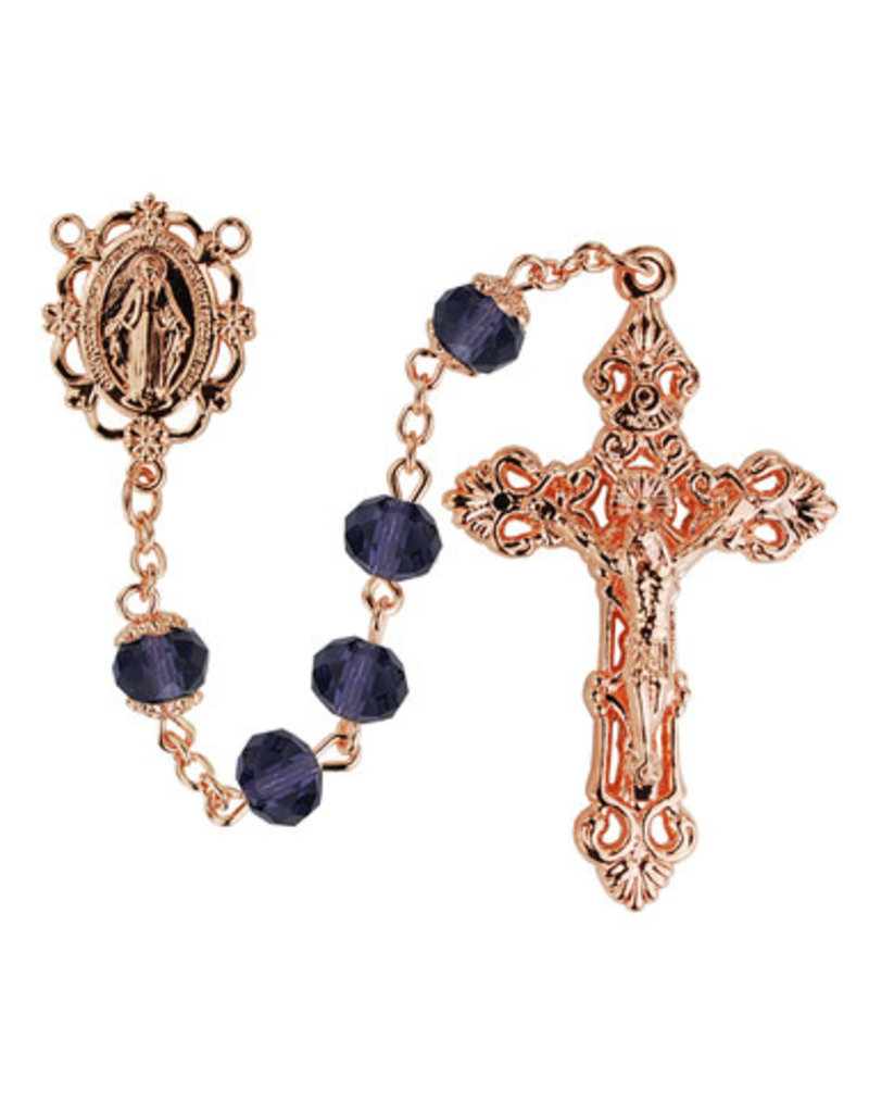 McVan 8MM Amethyst Rose Gold Rosary