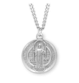 HMH Religious Extra Small Saint Benedict Round Jubilee Sterling Silver Medal