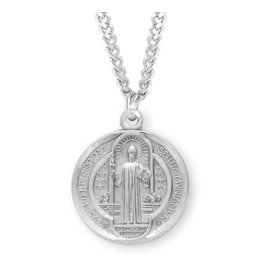 HMH Religious Extra Small Sterling Silver Saint Benedict Round Jubilee Medal