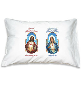 IHM Designs Prayer Pillowcase Sacred Heart and Immaculate Heart