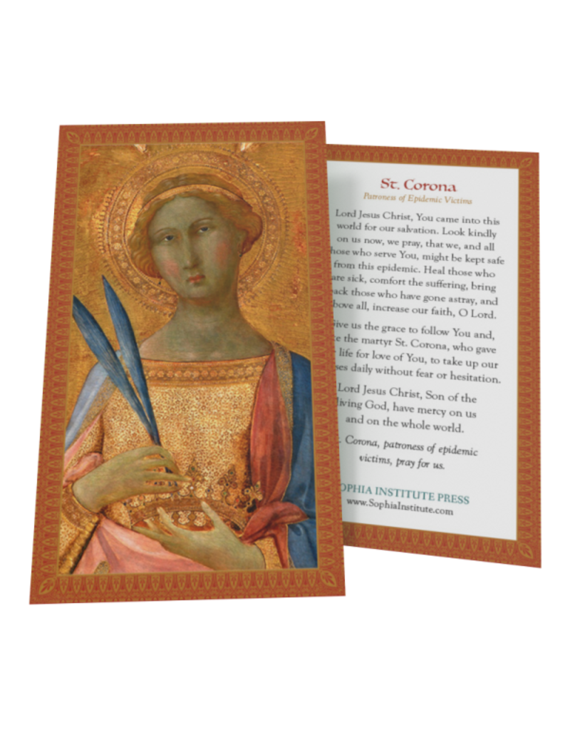 Sophia Institute Press St. Corona Holy Card