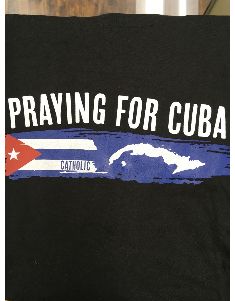 Simply Catholic Catholic Praying for Cuba T-Shirt Black, Men's 2XL