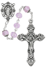 McVan 8mm Sun-Cut Pink Crystal Rosary