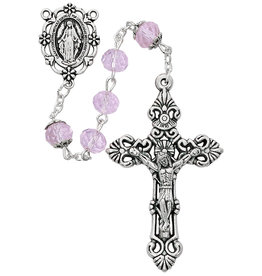 McVan 8mm Sun-Cut Pink Crystal Rosary