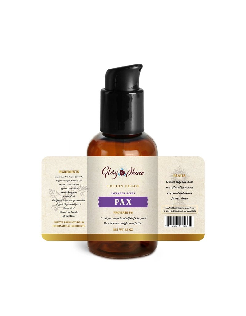 Glory and Shine 2oz Travel Size Pax Lotion (Lavender)