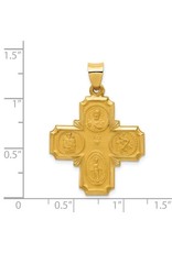 14K 4 Way Hollow Cross Medal