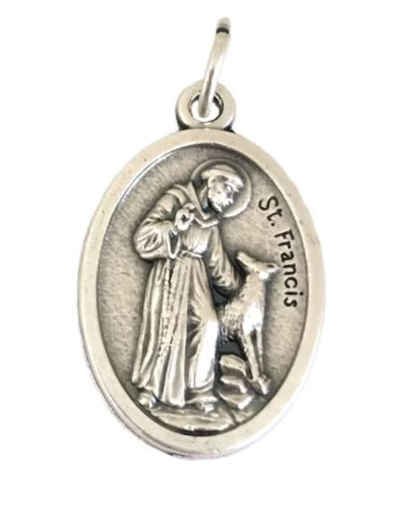 WJ Hirten St. Francis Oxidized Medal